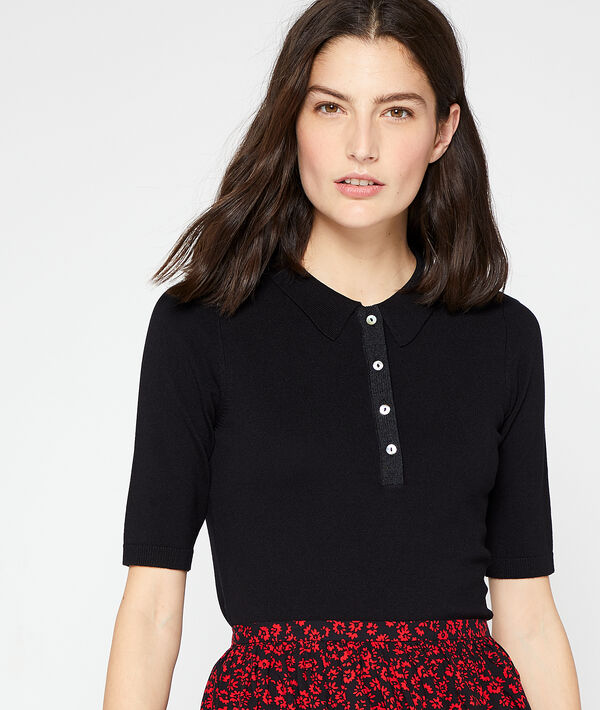 Poloshirt aus feinem Strick Poloshirt aus feinem Strick