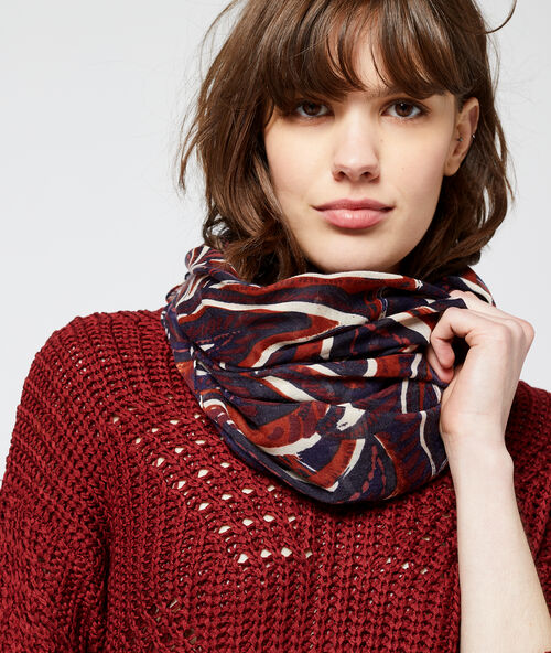 Schal mit floralem print kobalt.