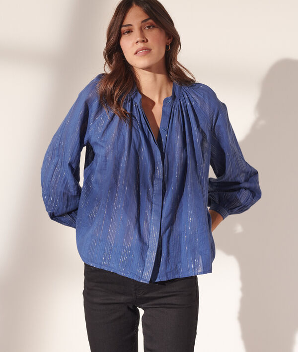Bluse mit Metallic-Streifen Bluse mit Metallic-Streifen