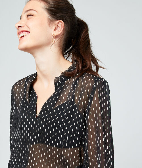 Transparente bluse mit punkten schwarz.