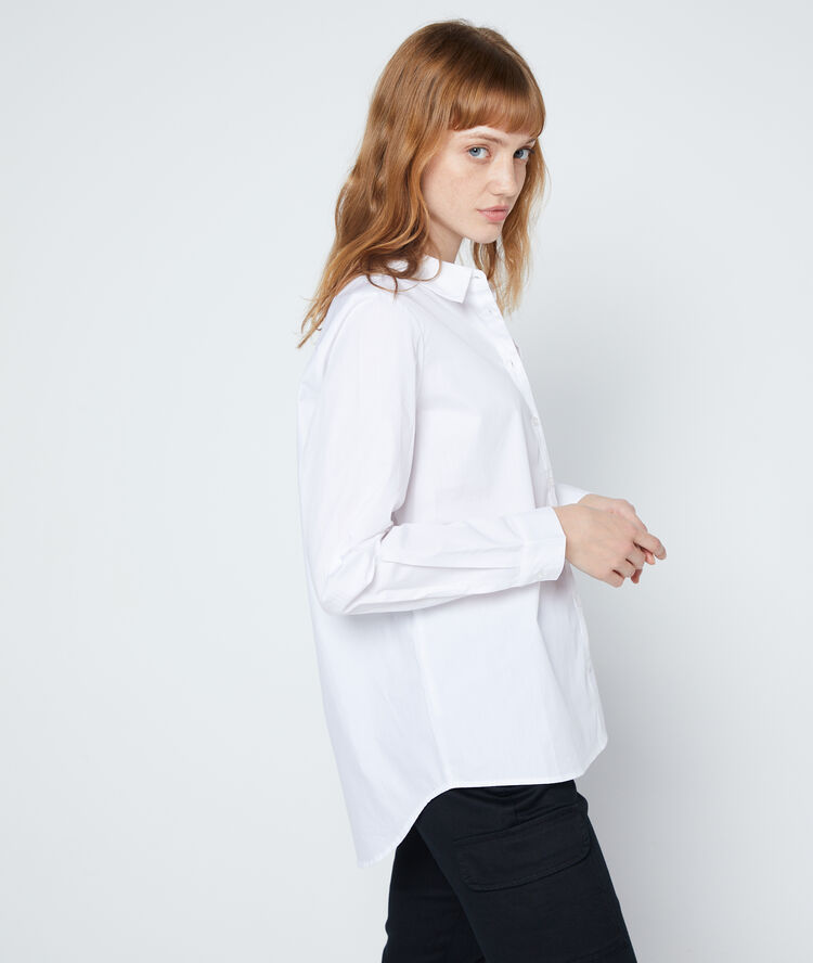 Hemdbluse aus baumwolle weiß.