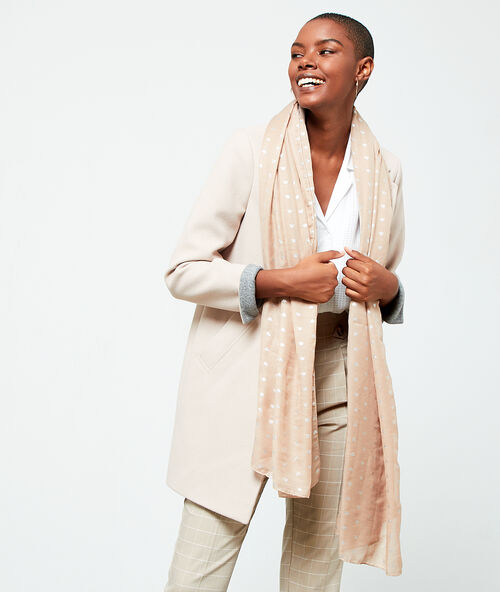 Schal mit metallic-motiven beige rosa.