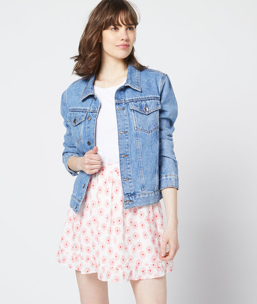 Schlittschuh-rock mit floralem print rose pale.