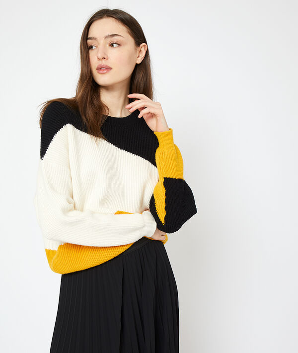 Pullover aus grobem Strick mit grafischem Muster Pullover aus grobem Strick mit grafischem Muster