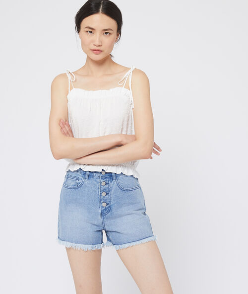 Gesmoktes top aus tupfenmull ekr&uuml;.