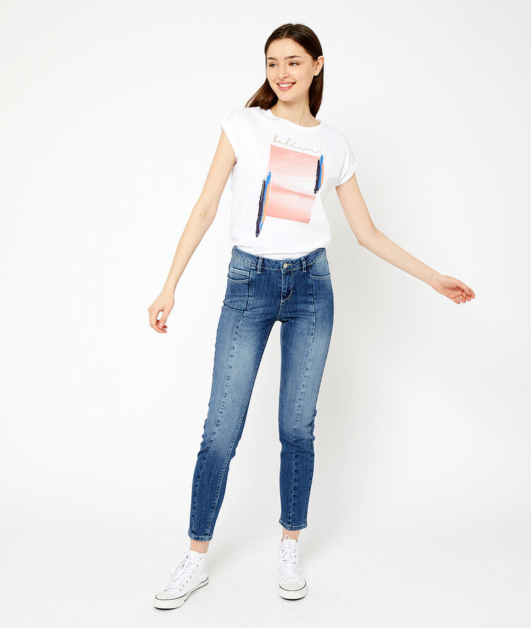 T-shirt "believe" en coton bio blanc.