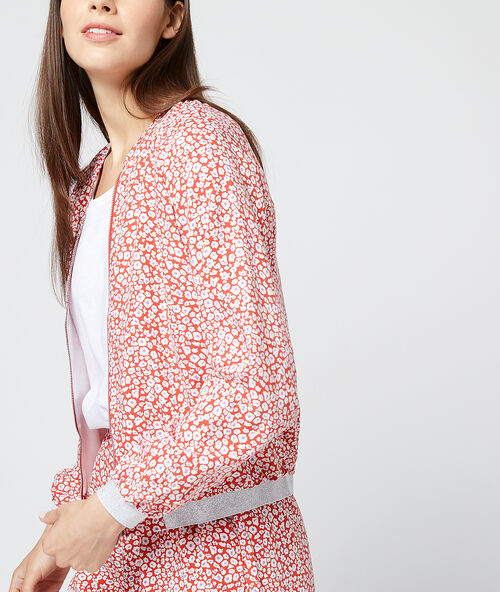 Bomber-jacke mit floralem print carmin.