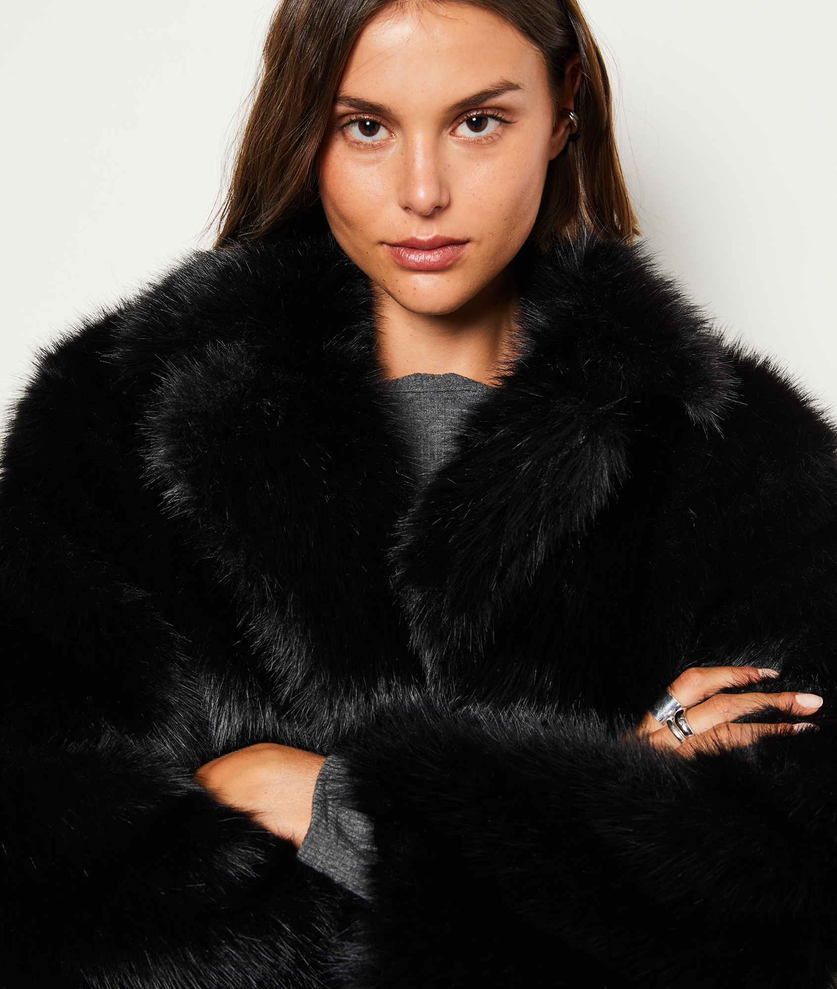 Fausse Fourrure Veste Doudou Etam Veste Doudoune Longue